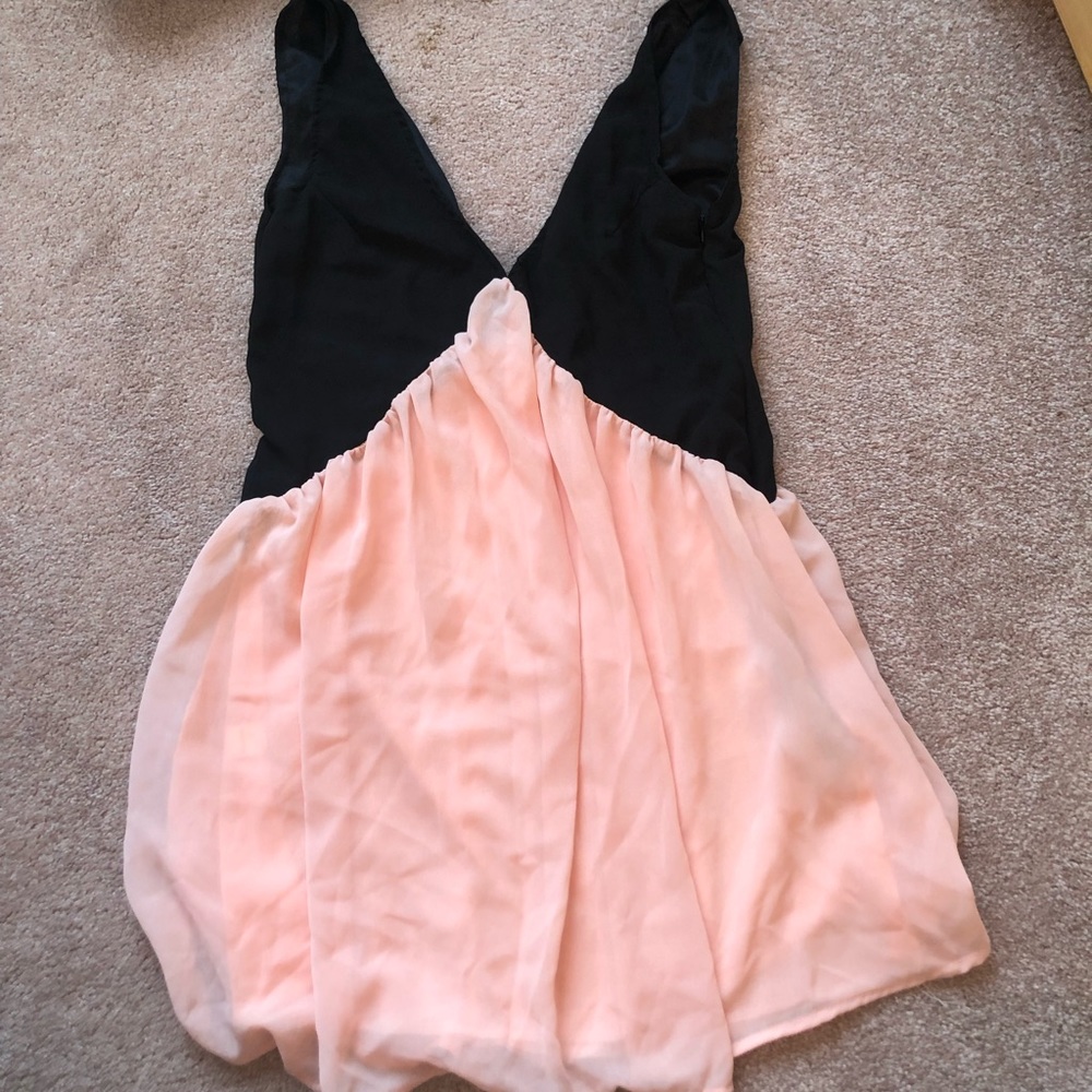 Sheer Black and Pink Dress